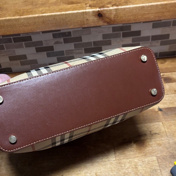 Burberry Beige and Brown Plaid Satchel - Picture 4 of 15